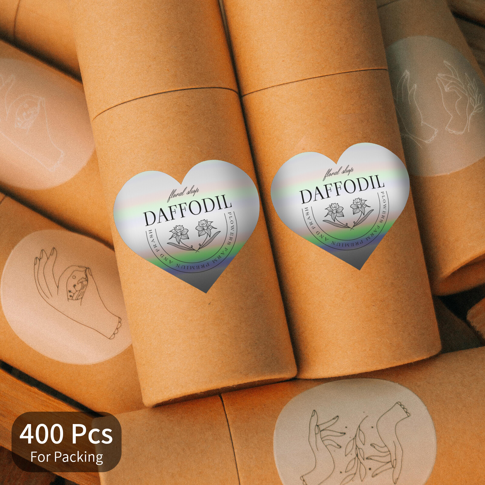 400/Roll 2” Holographic Circle Direct Thermal Stickers Labels for Rollo Zebra