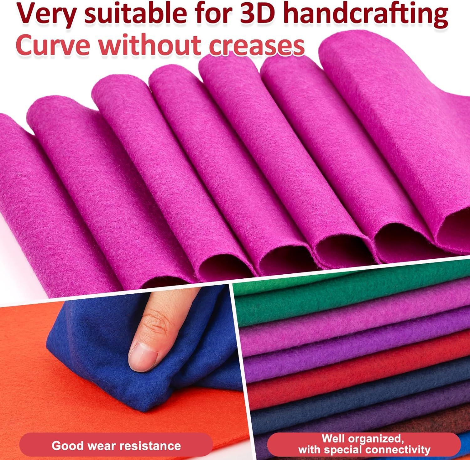 12 Rolls 8″X35″ 1.4Mm Thick Soft Felt Fabric Sheet 12 Assorted Dark Series Color