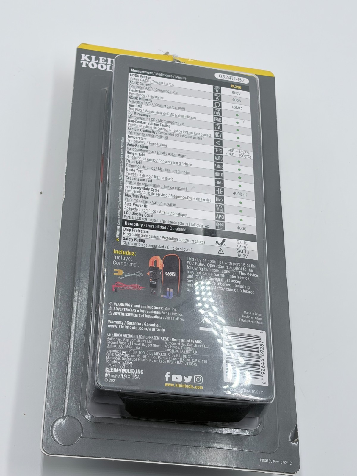 New Klein Tools 400A AC Auto-ranging TRMS Clamp Meter Multimeter CL390