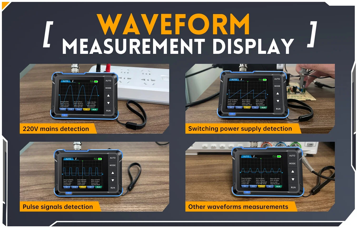 FNIRSI Portable Oscilloscope Signal Generator 2in1 1MHz Bandwidth 5MSa/s DSO153