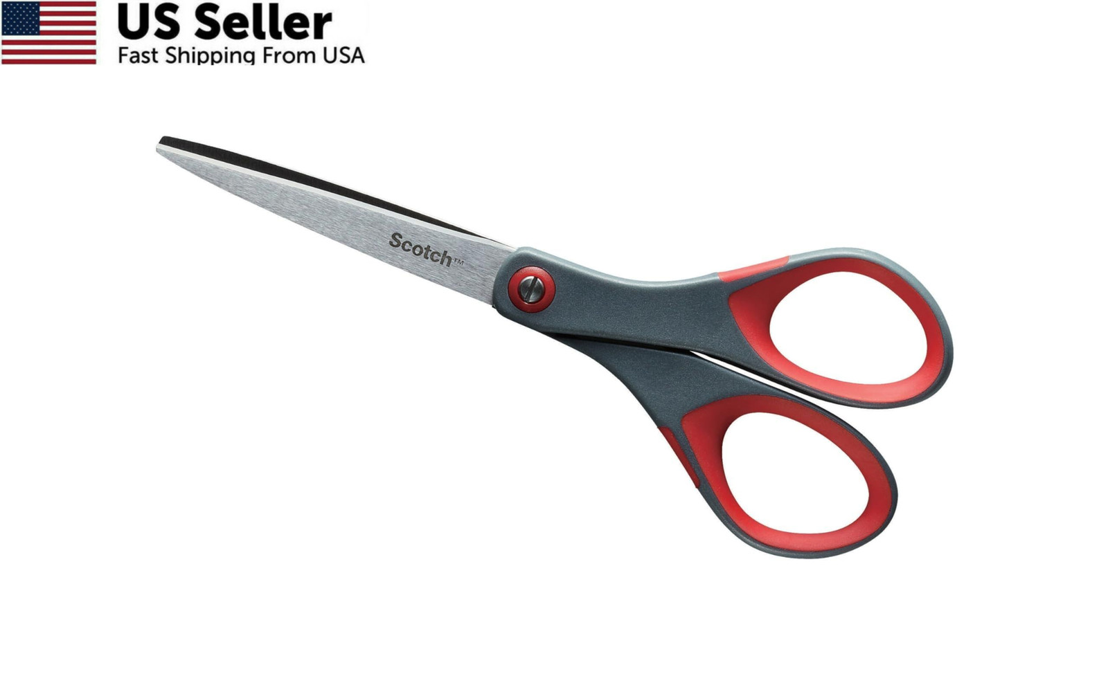 Scotch 6″ Precision Scissors, Great for Everyday Use (1446) 6-Inches, Grey/Red