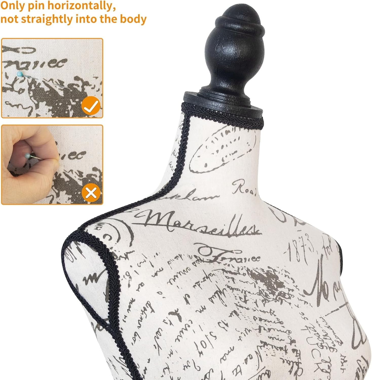 Female Mannequin Torso with Plastic Tripod Base Stand 58″-67″ Adjustable Height