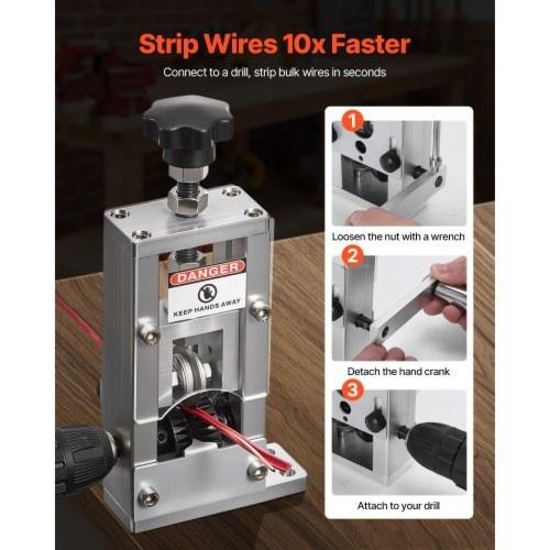 Manual Wire Stripping Machine 0061 in Copper Stripper with Hand Crank or Drill