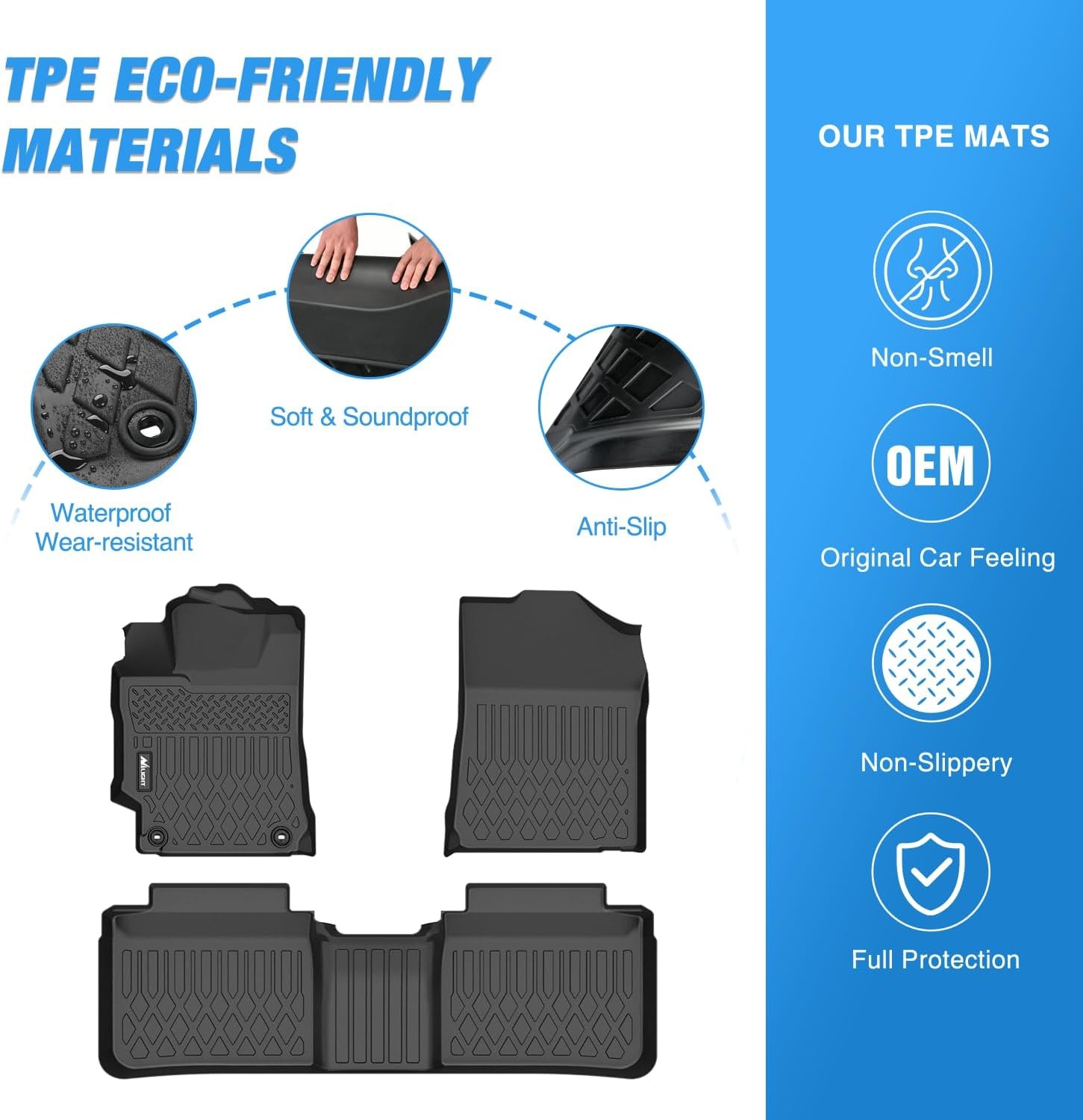 Nilight TPE Floor Mats for Toyota Camry 2015 2016 2017, All Weather Custom Fi…