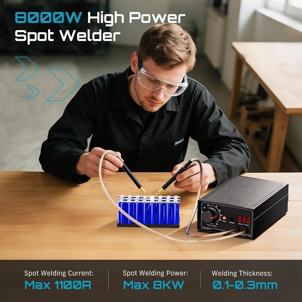 8000W Portable Foot Pedal Spot Welder for 18650 Battery Welding Machine DIY Kit