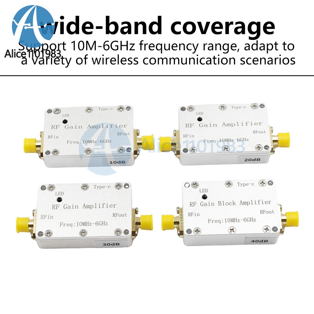 10M-6GHz Low Noise Amplifier Gain 10-40DB LNA RF Amp Signal Driving Receiver