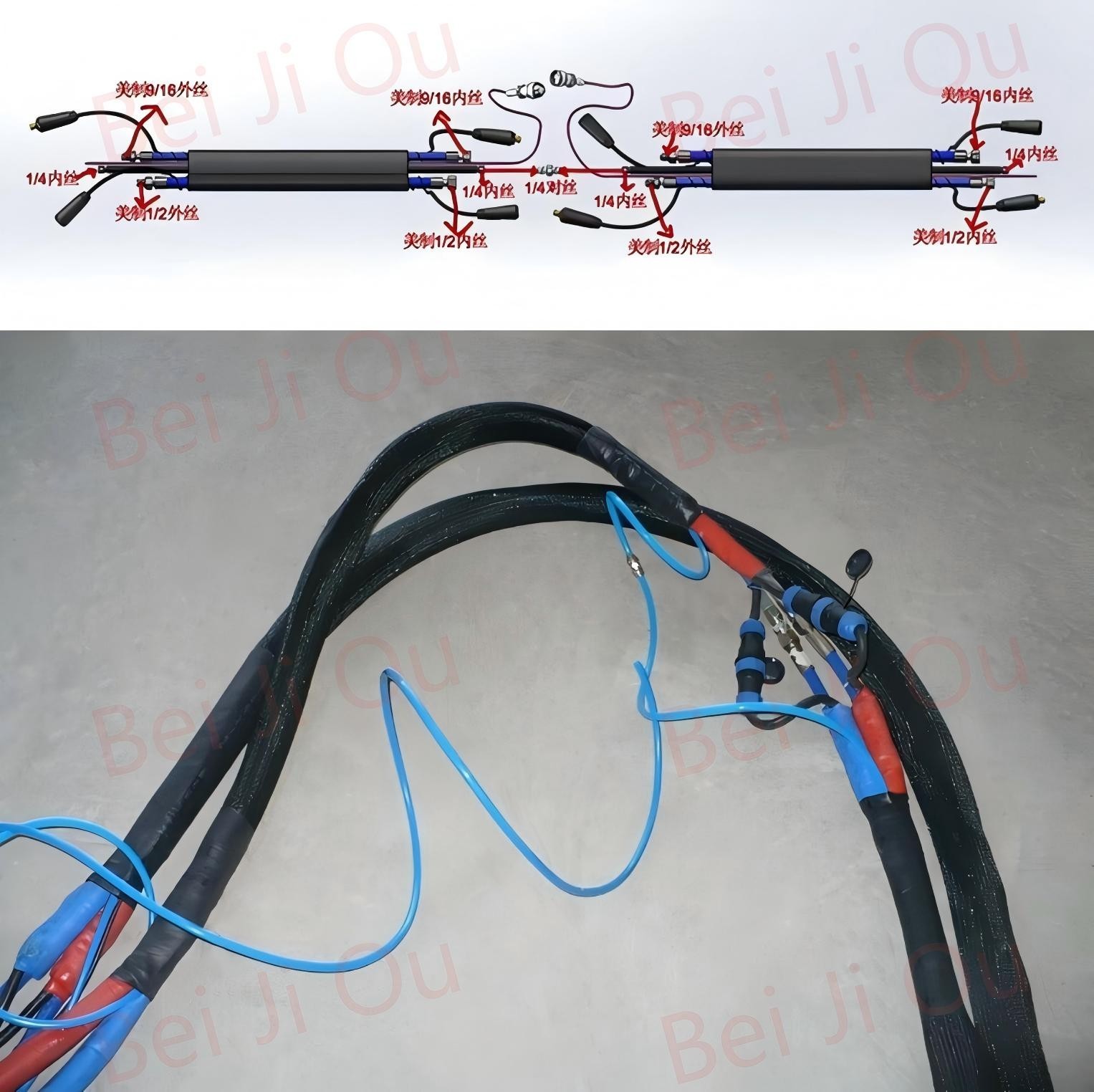 15M polyurethane PU foam hose / heated hose pipe for spray foam machines.