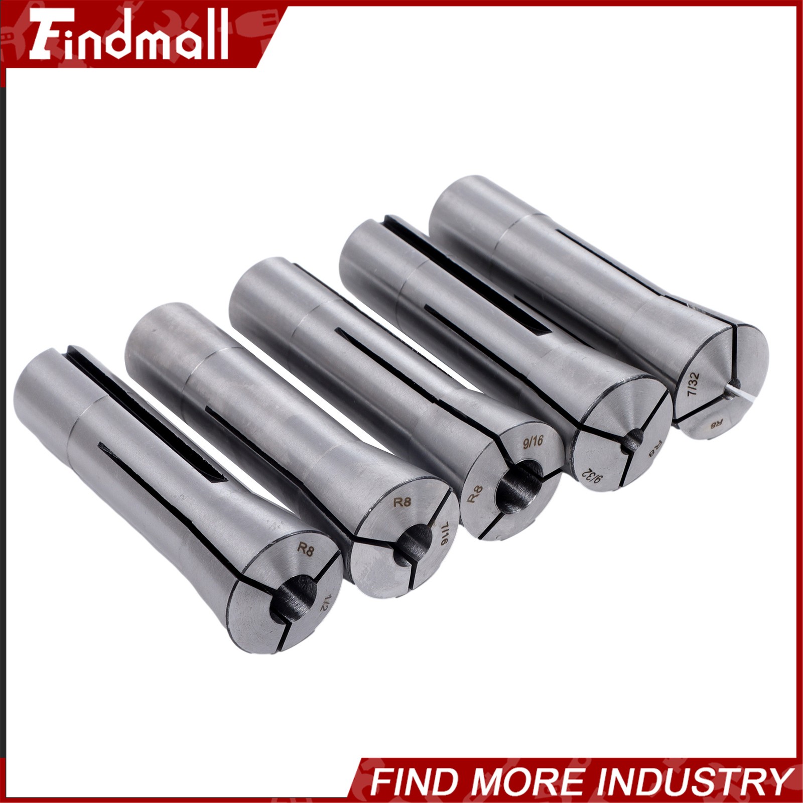 Findmall R8 Round Collet Set 25pc – 0.0005″ TIR Ultra Precision Industrial