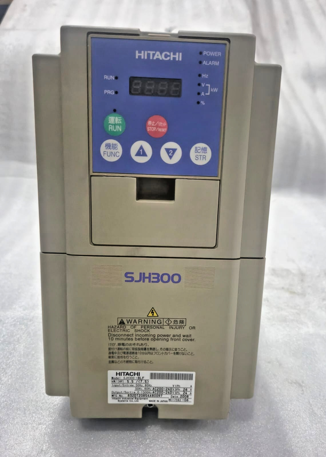 HITACHI SJH300-8LF AC DRIVE VFD INVERTER 5.5KW 7.5HP 200-240V 3PH JAPAN