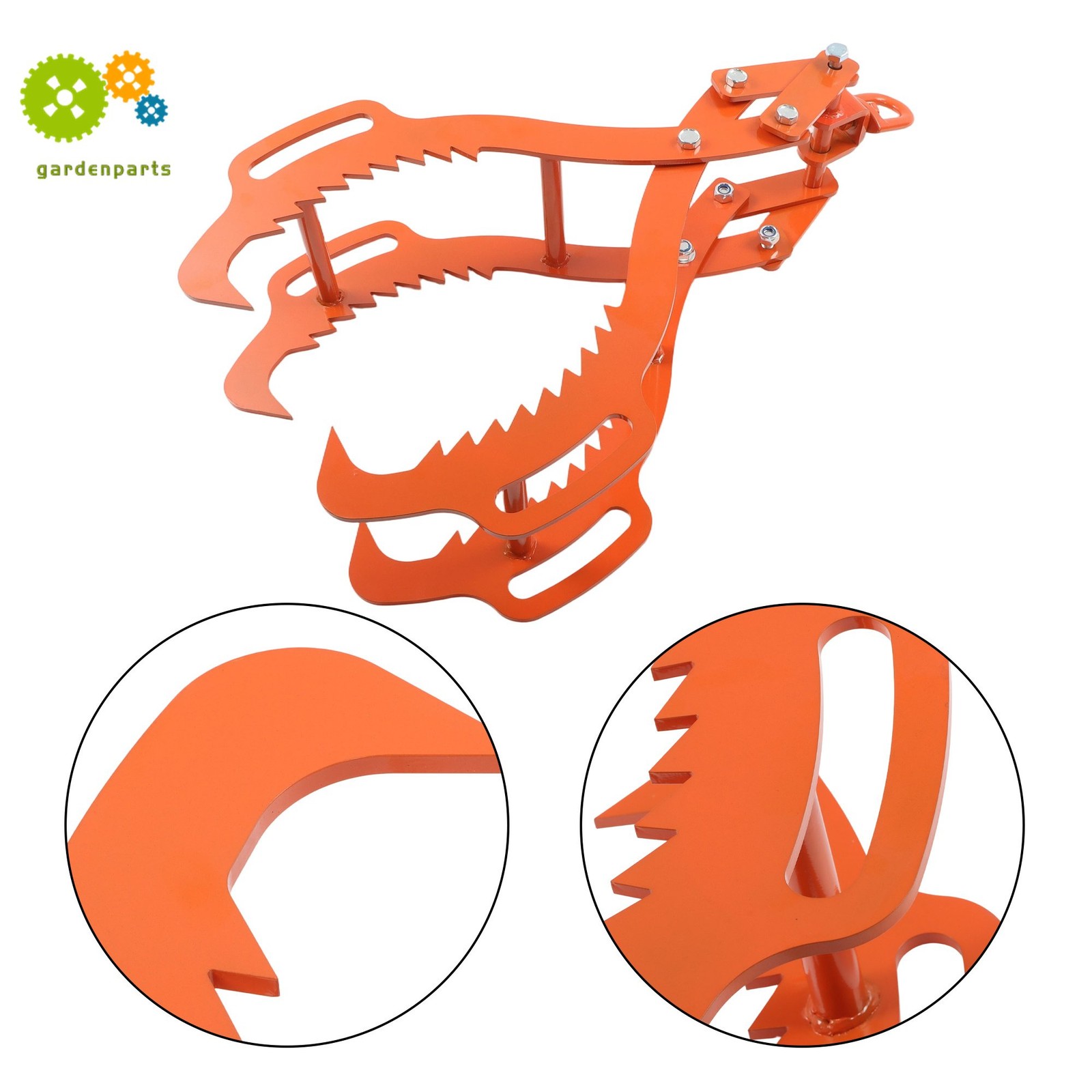 32in Log Lifting Tongs 4 Claw Solid Heavy Steel Log Grapple Swivel Log Tools