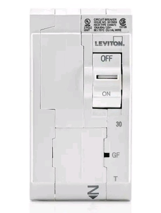 LevitonBranch Circuit Breaker, GFCI 2- Pole 30 Amp, 120-Volt/240-Volt,LB230-GFR