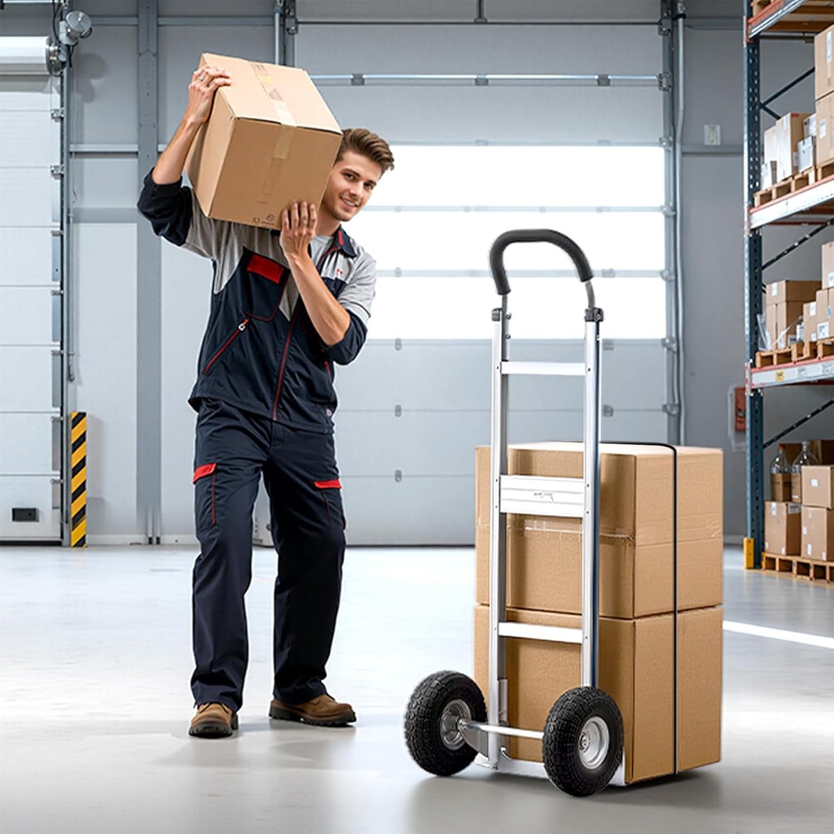 Strong Aluminum Hand Truck with Non-Slip Handle, 500 LBS Moving Dolly Tool