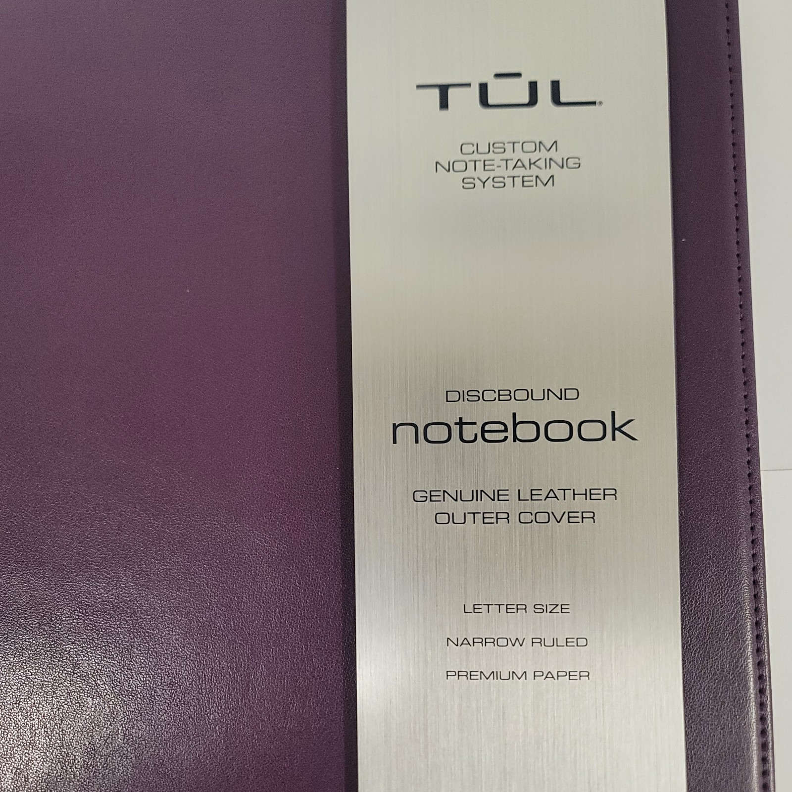 TUL Custom Note-Taking System Discbound Leather Notebook, Letter Size, Purple