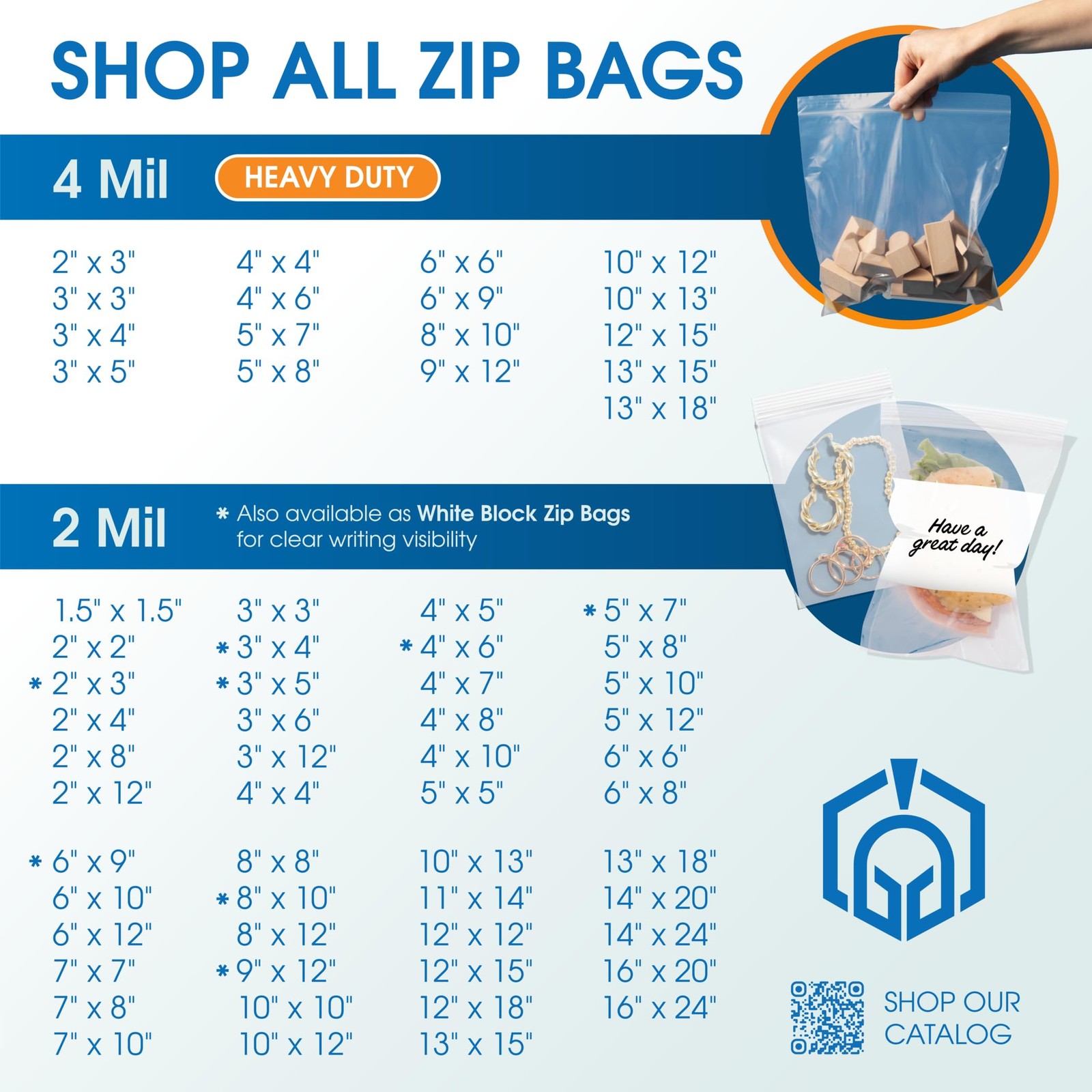 – 2” X 3” (1000 Count) 4 Mil Thick Clear Reclosable Zip Plastic Poly Bags wit…