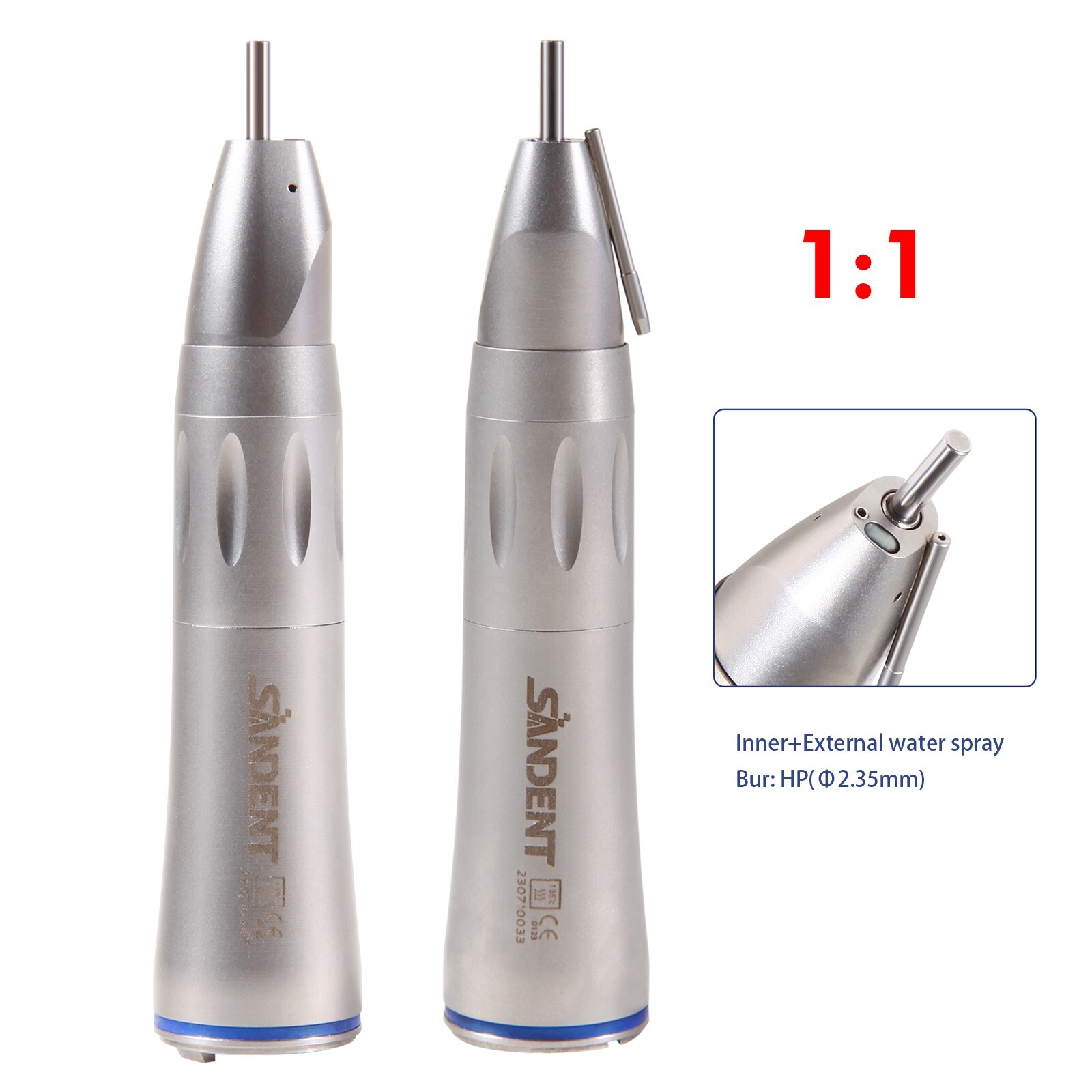 Dental 1:1 LED Optic surgical Straight Inner External Spray Handpiece NSK Style
