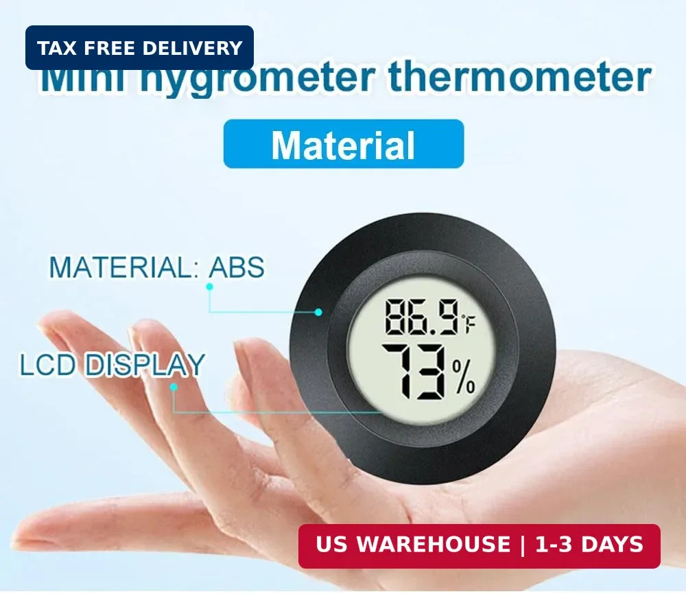 JEDEW 2 Pack Hygrometer Thermometer Digital Humidity Meter Indoor/Outdoor Humidi