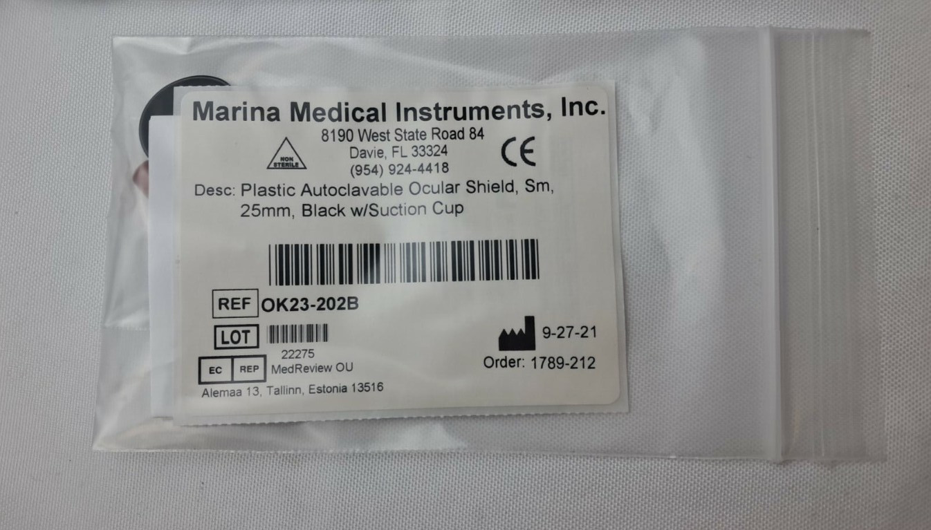 3Pc Marina Medical Plastic Autoclavable Ocular Shield Set- 21.5mm, 25mm, 27mm