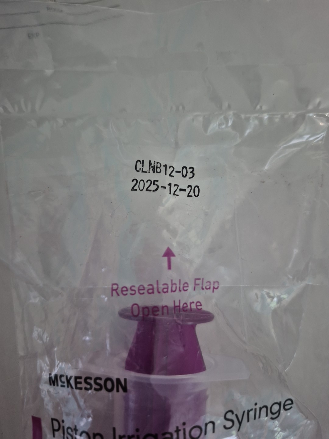 McKesson/Piston Irrigation Syringe/Flat Top ENFit Tip 60cc/Lot Of 5/NEW