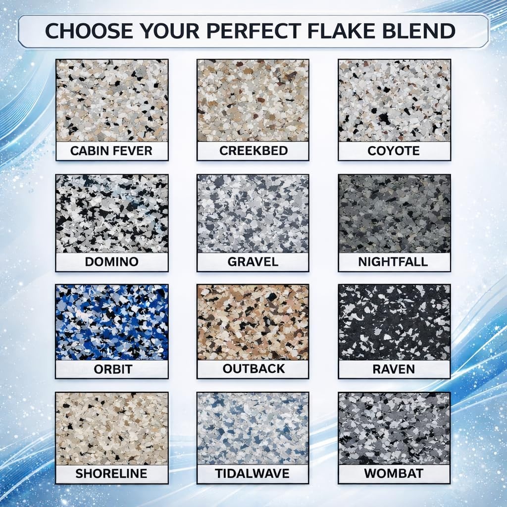 20 lb Epoxy Floor Flakes 1/4″ Decorative Color Chips for Garage & Basement Floor