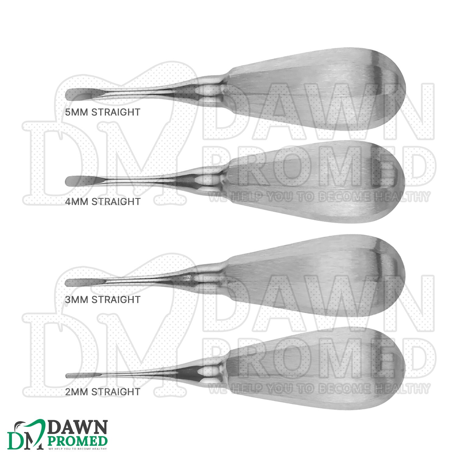 4 Pcs Straight Luxating Elevators Set Oral Dental Instruments German Grade