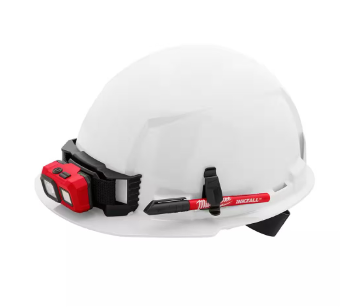 Milwaukee 48-73-1100 BOLT White Front Brim Hard Hat w/4pt Ratcheting Suspension