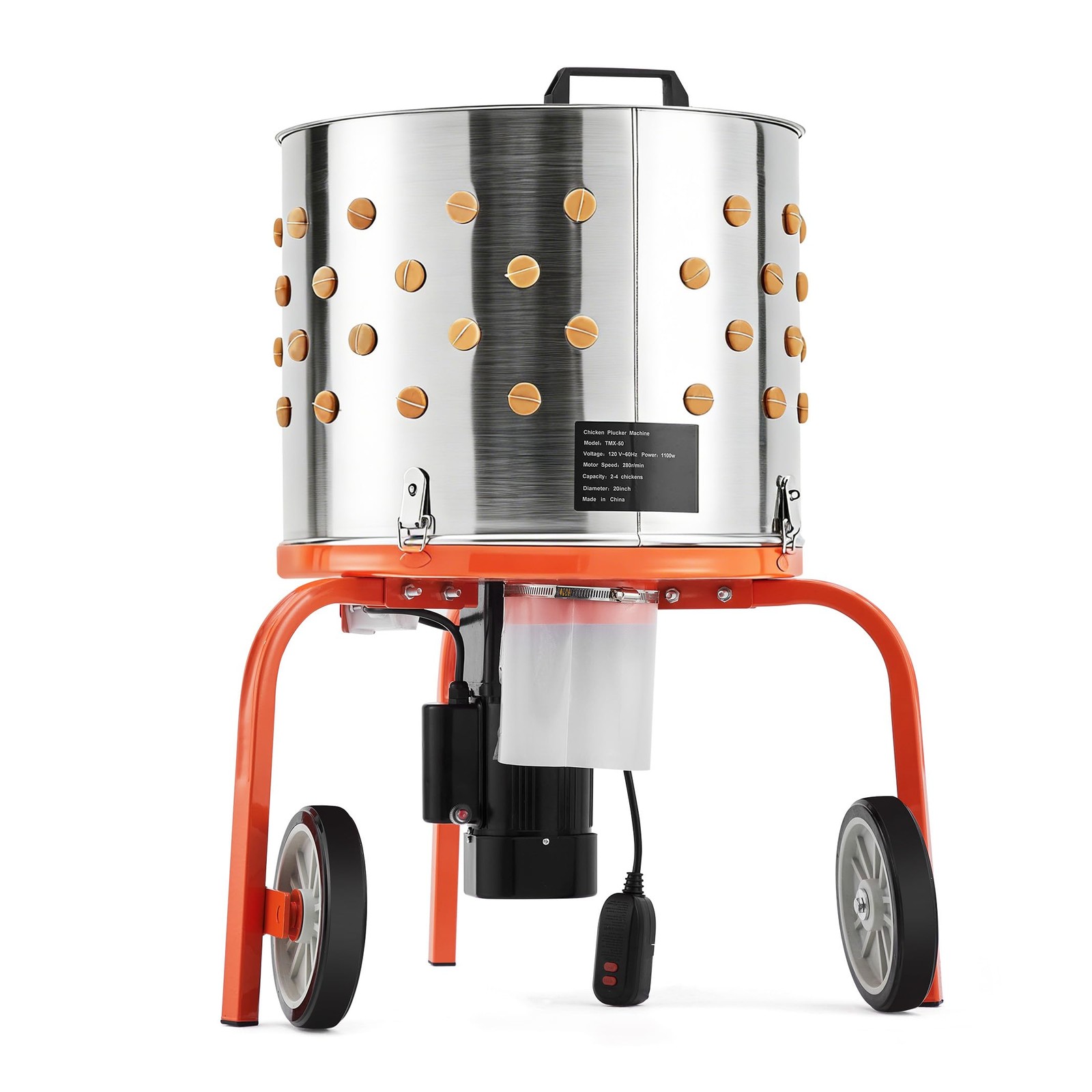 Garvee 20″ Chicken Plucker Machine Stainless Steel 108 Fingers Poultry Defeather