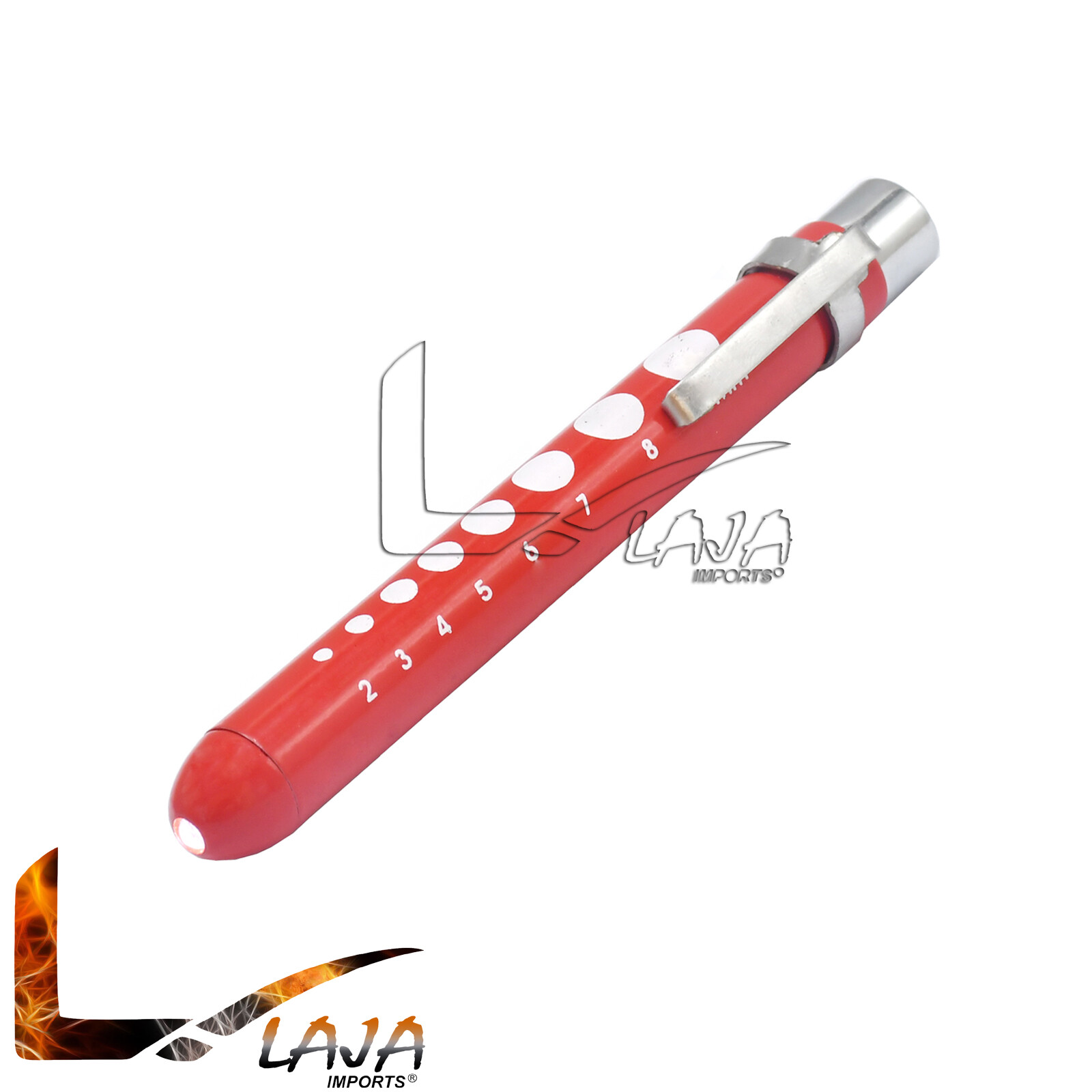Red Pen Light With Pupil Gauge For Nurses Doctors Students W/ pocket Clip PL-014