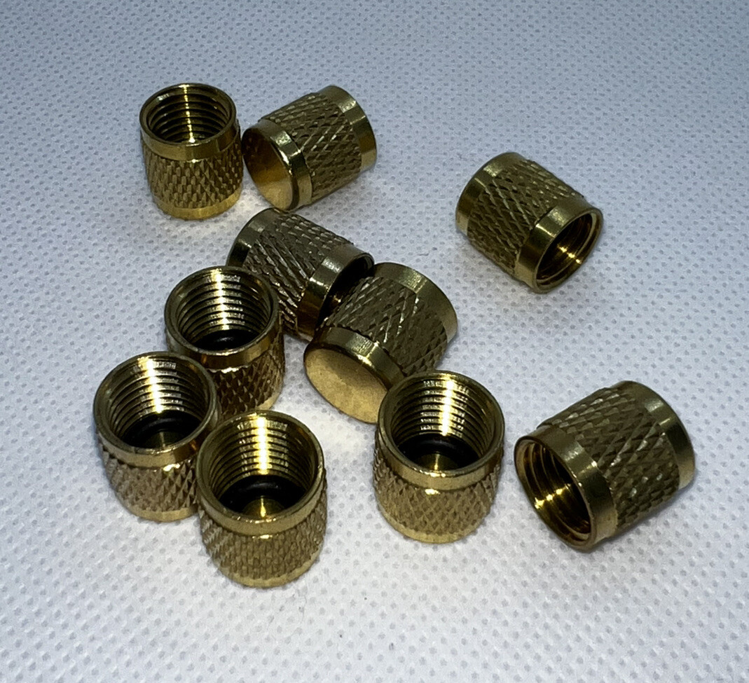 1/4 flare cap, round brass w/o-ring seal for Refrigeration Access Ports Pack-10