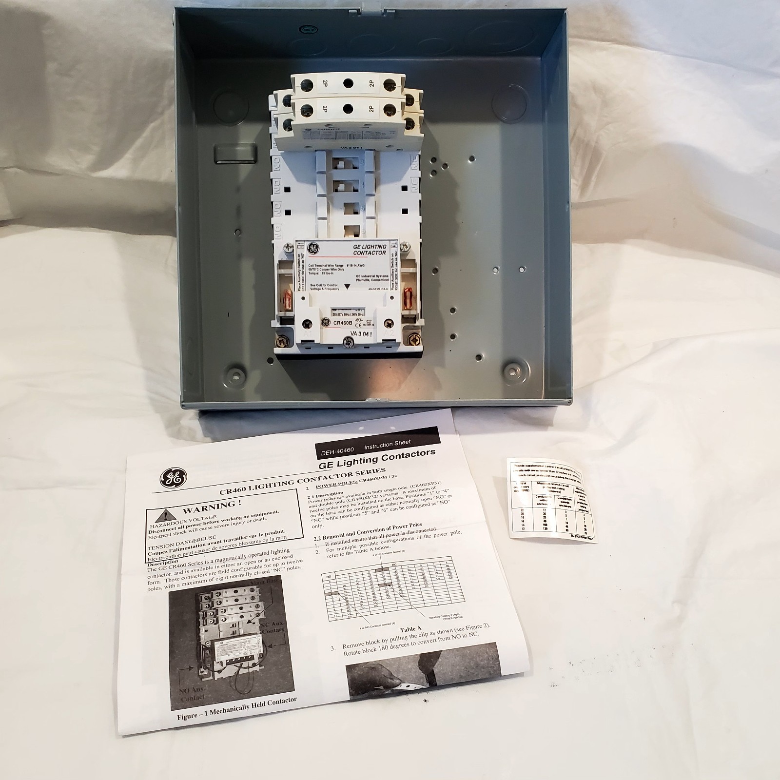 Ge 463L40ANA 10AO 277Vac Electrically Held Lighting Contactor 4P 30A
