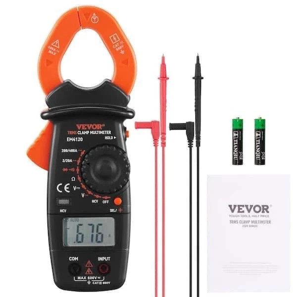 400 Amp Digital Clamp Meter DC/AC Multimeter True RMS Auto Ranging 2000 Max Read
