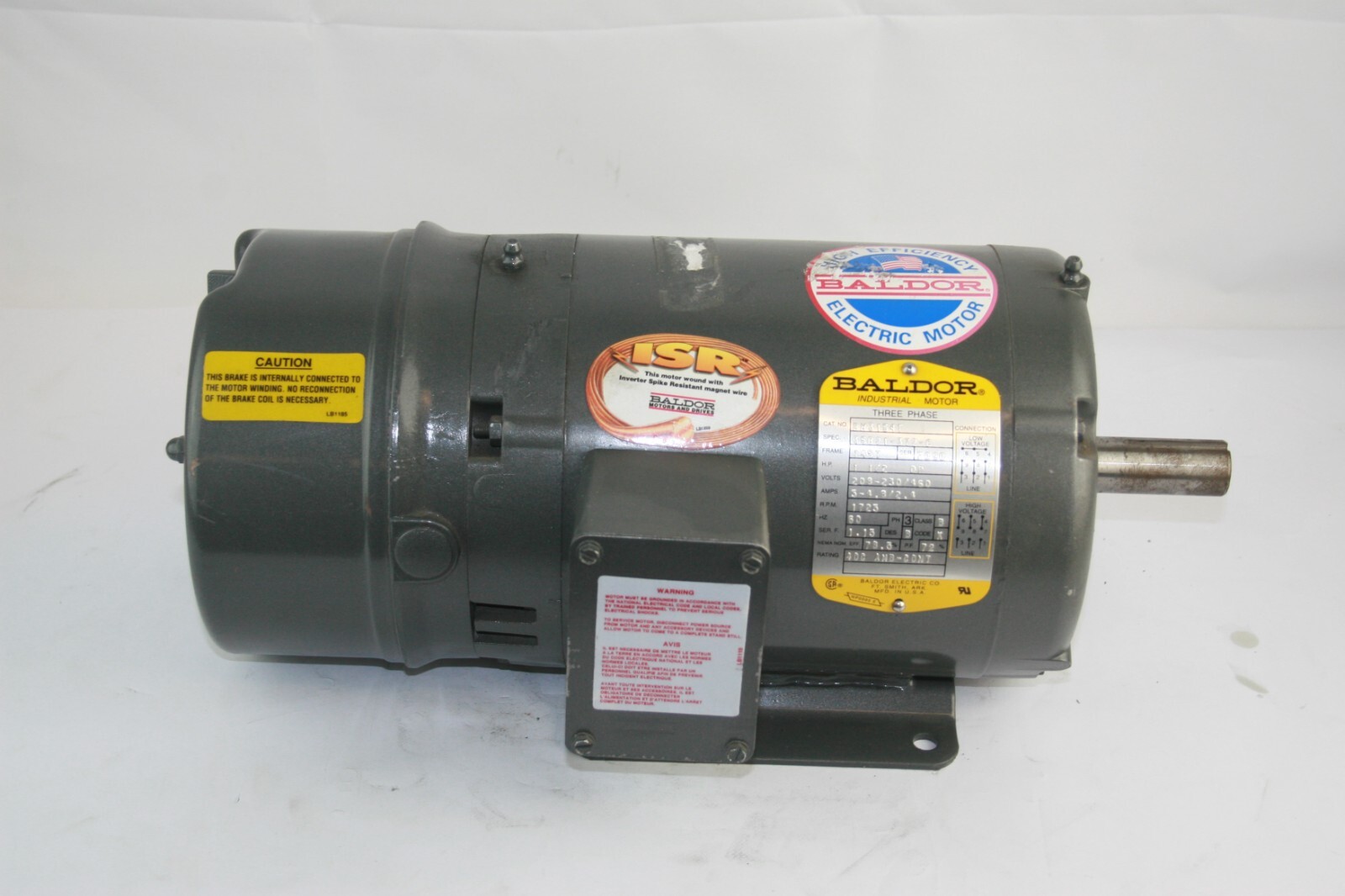 Baldor BM3154T Motor – 1-1/2HP, 208-230/460V, 1725 RPM, 60Hz, 3PH, 1.15 SF