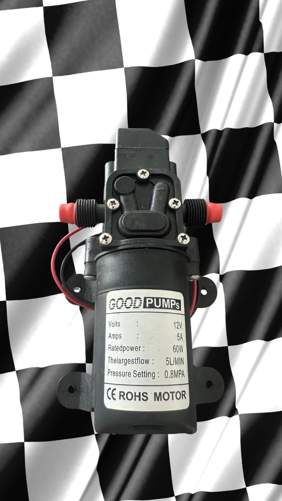12V DC Water Pressure Diaphragm Pump, 5 A Self Priming Sprayer Pump with 5L Min