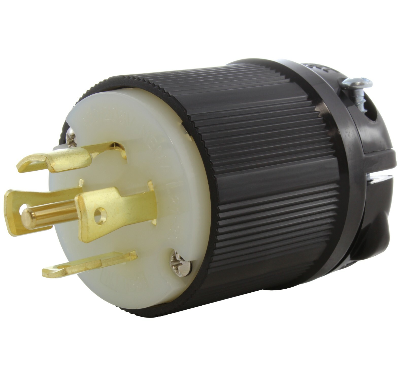 NEMA L21-30P 30A 120/208V 3-Phase 5-Prong Locking Male Plug Assembly in Black