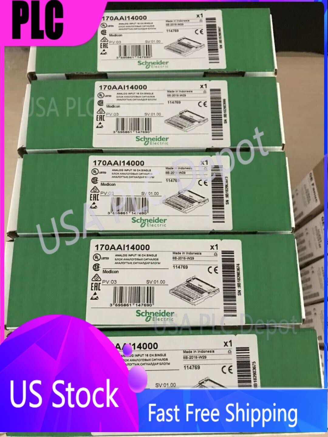 Schneider 170AAI14000 PLC Analog Input Module New In Box