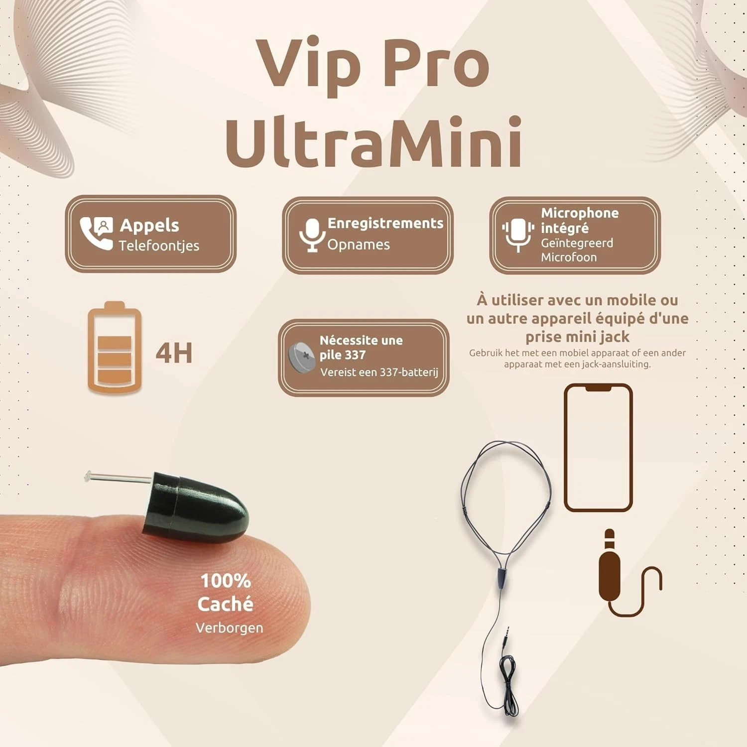 2026 NEW Micro Invisible Spy Earpiece Vip Pro Wireless In-ear Earpiece Kit