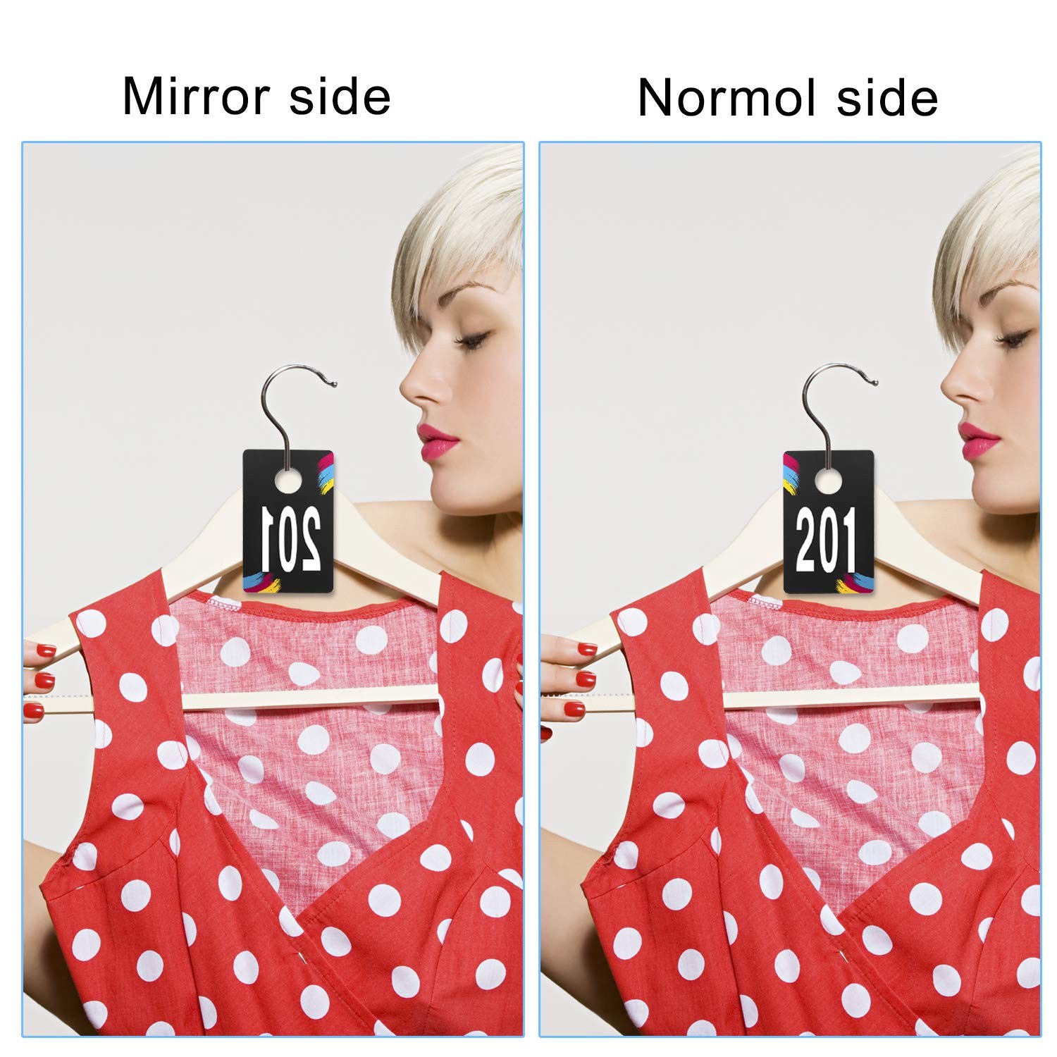 SUKIRA Plastic Number Tags, 100 Reusable Tags (201-300), 201-300, Clear
