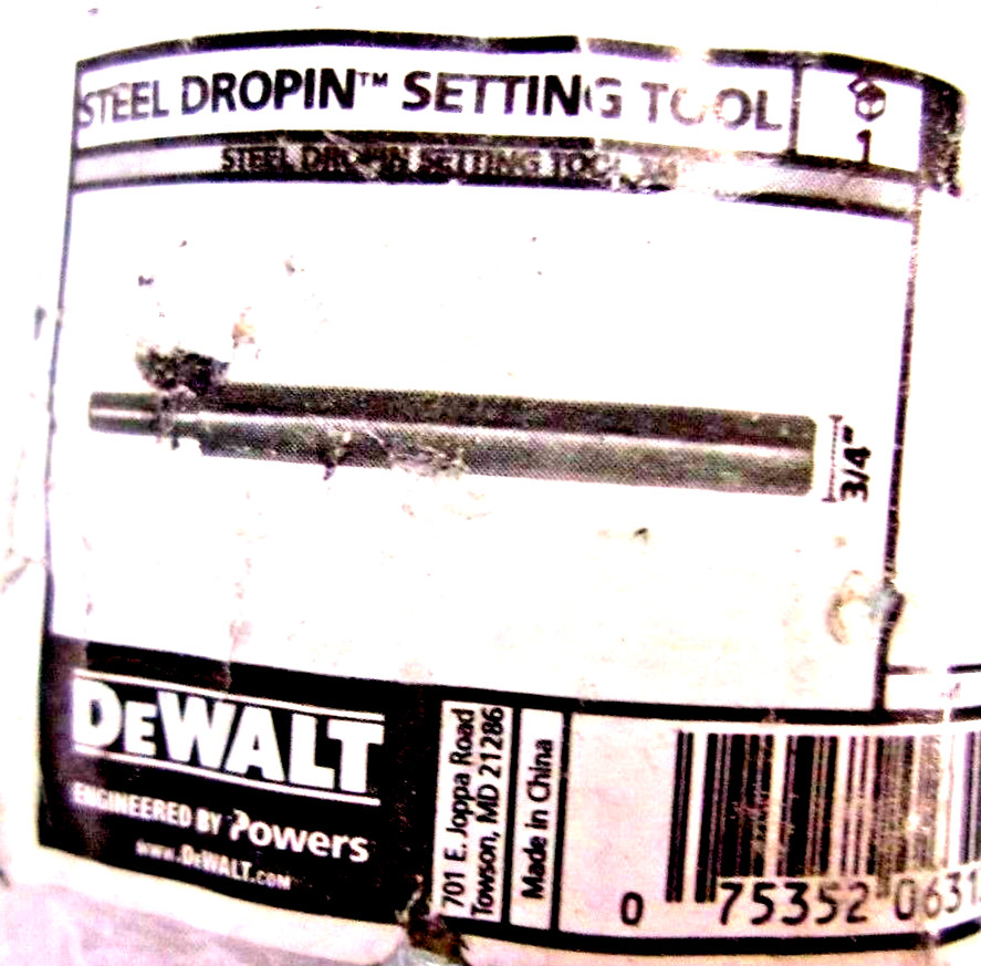 DEWALT ENGINEERED BY POWERS Drop-in Anchor Setting Tool 3/4″ 06313-PWR