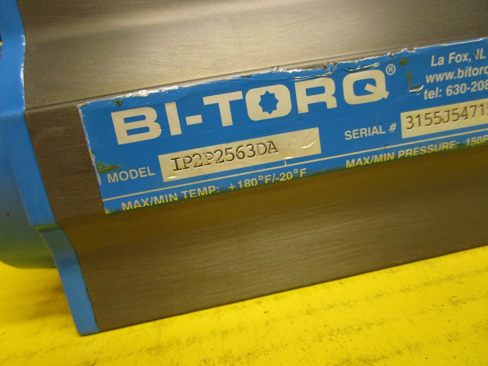 BI-TORQ PNEUMATIC ACTUATOR IP2P2563DA +180°F/-20°F 150PSI/40PSI
