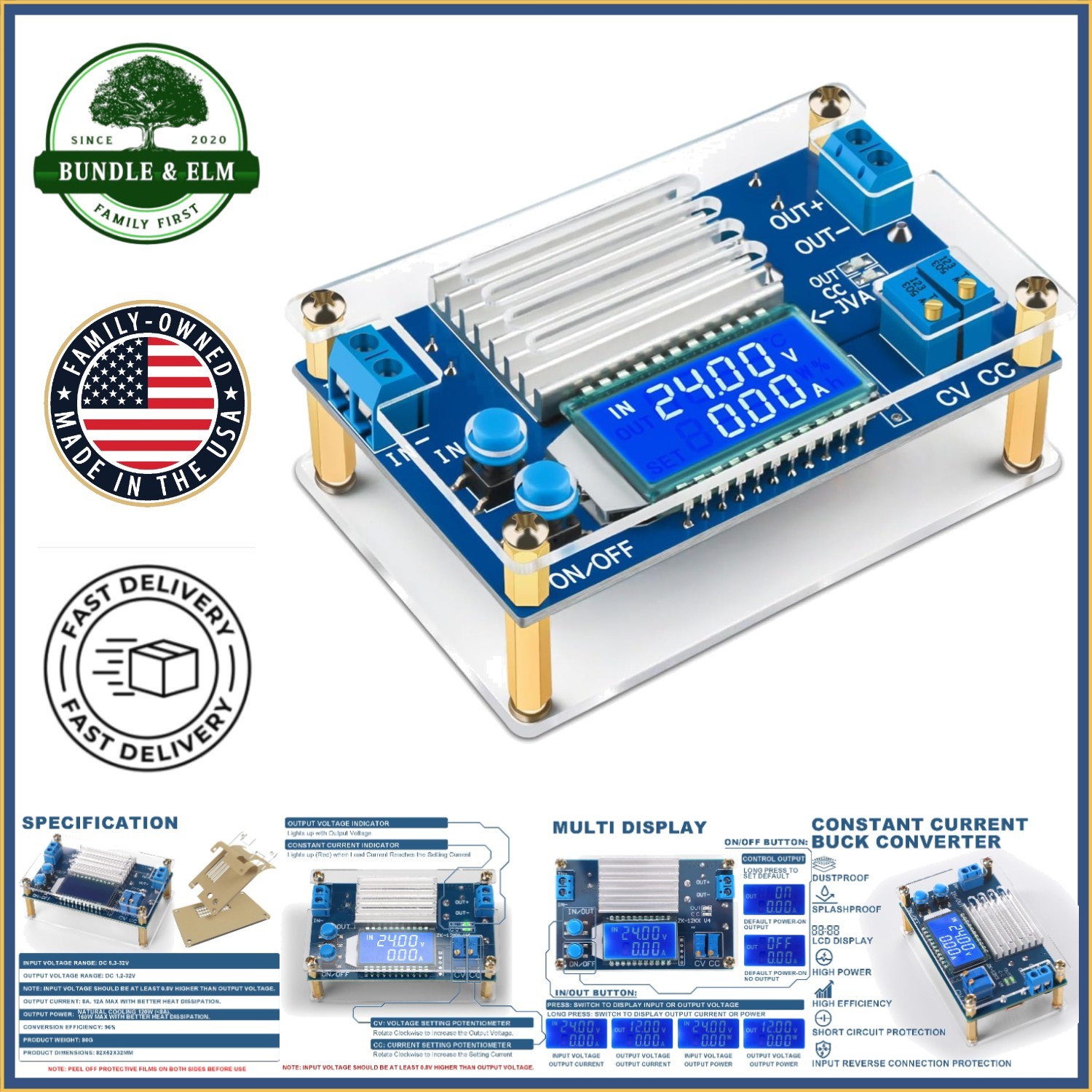 LCD Display Buck Converter 5.3V-32V to 1.2V-32V for Versatile Applications