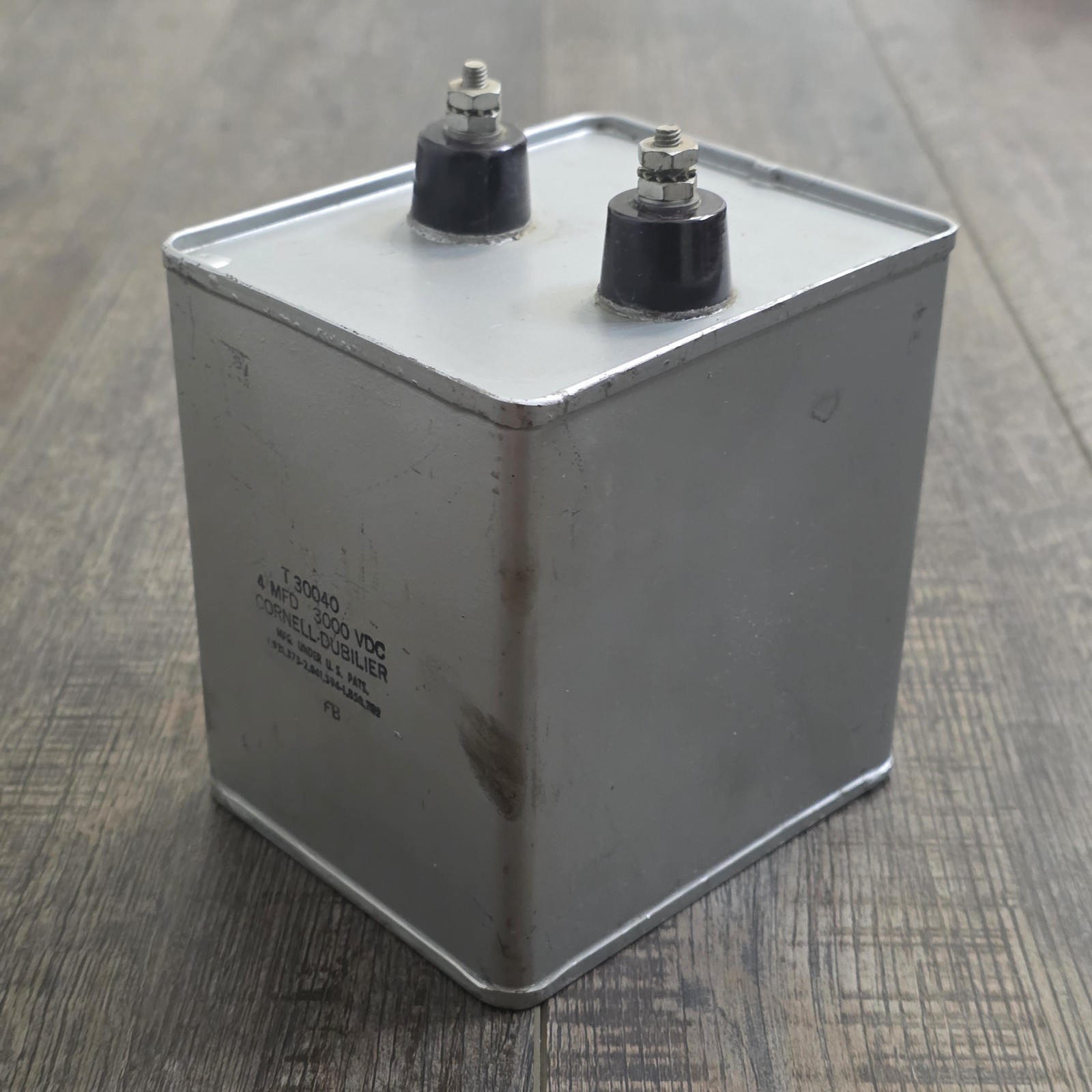 Vintage Cornell Dubilier Capacitor T30040 4 MFD 3000 VDC New Old Stock
