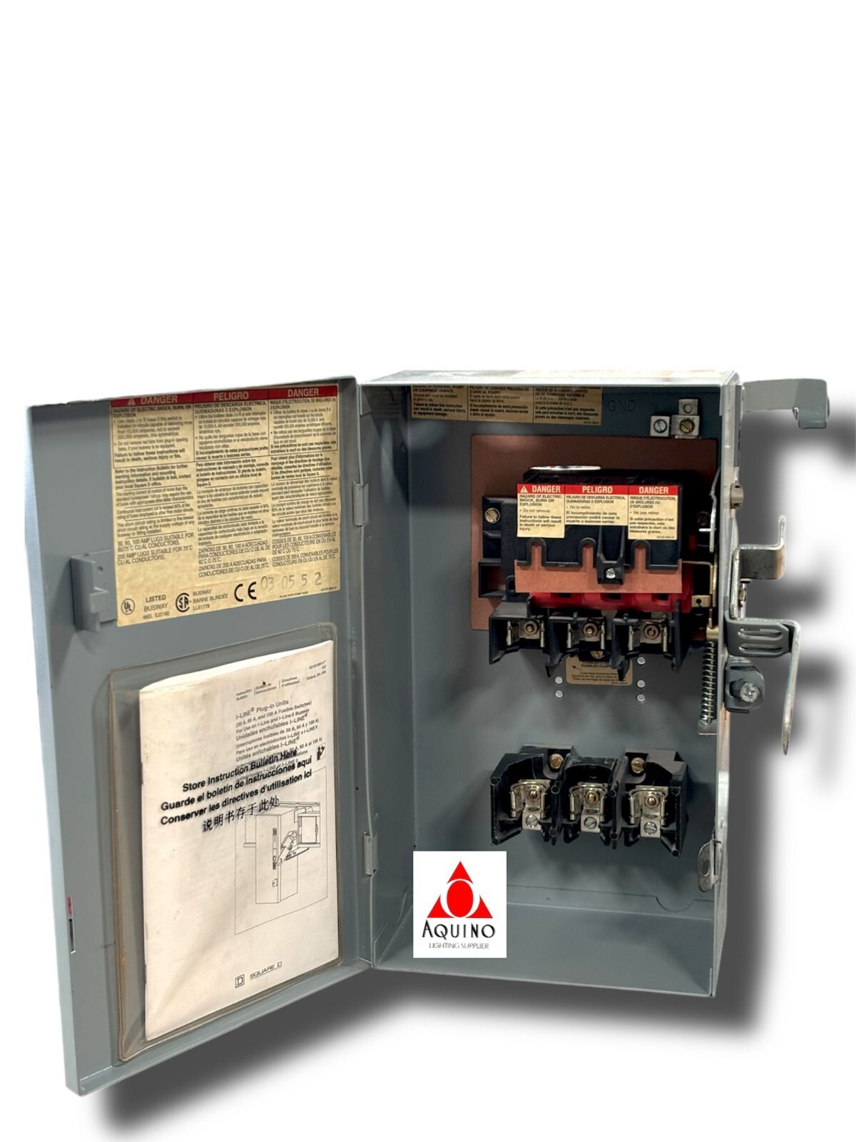 Square D I-Line PQ3603G 30 AMP 600V 3PH Fusible Busway Plug 3W, With ground, 30A