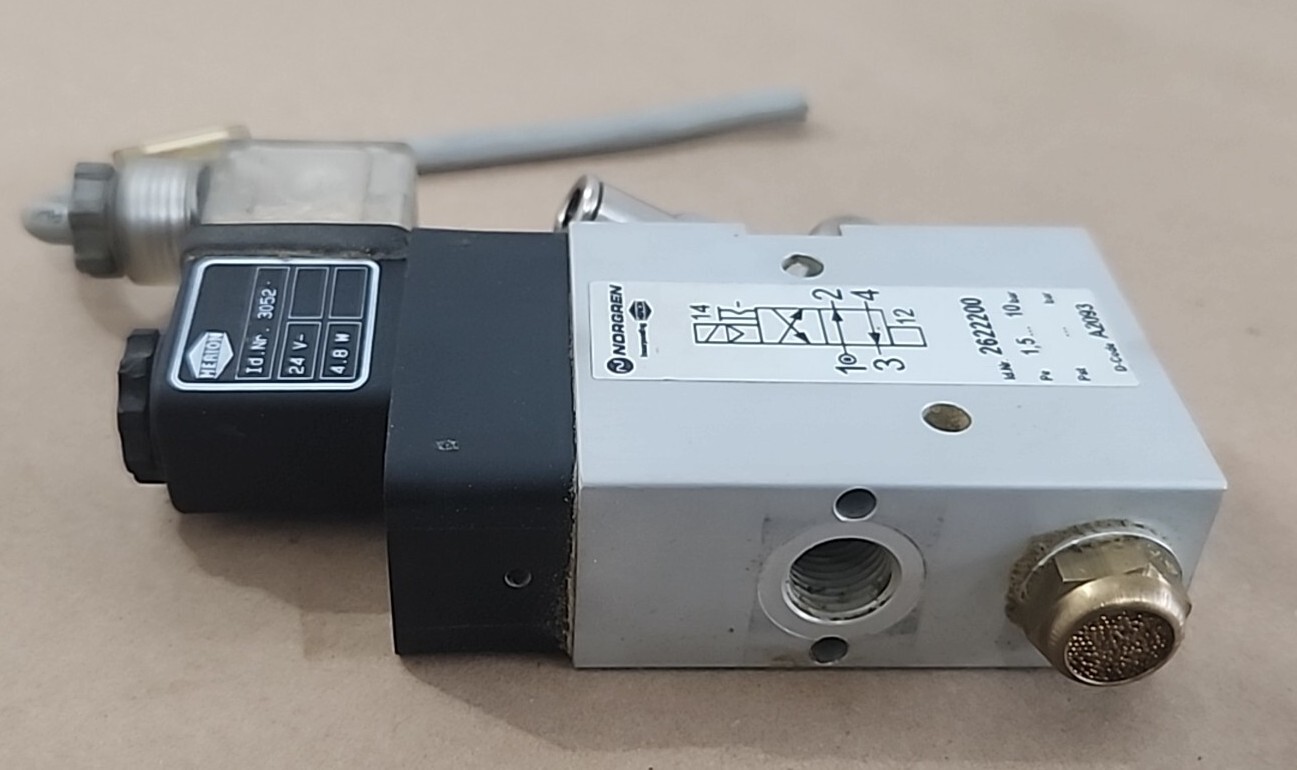 *PREOWNED* Norgren 2622200 Valve 2-Pos 4-Way w/ Herion 3052 24V Coil + Warranty!