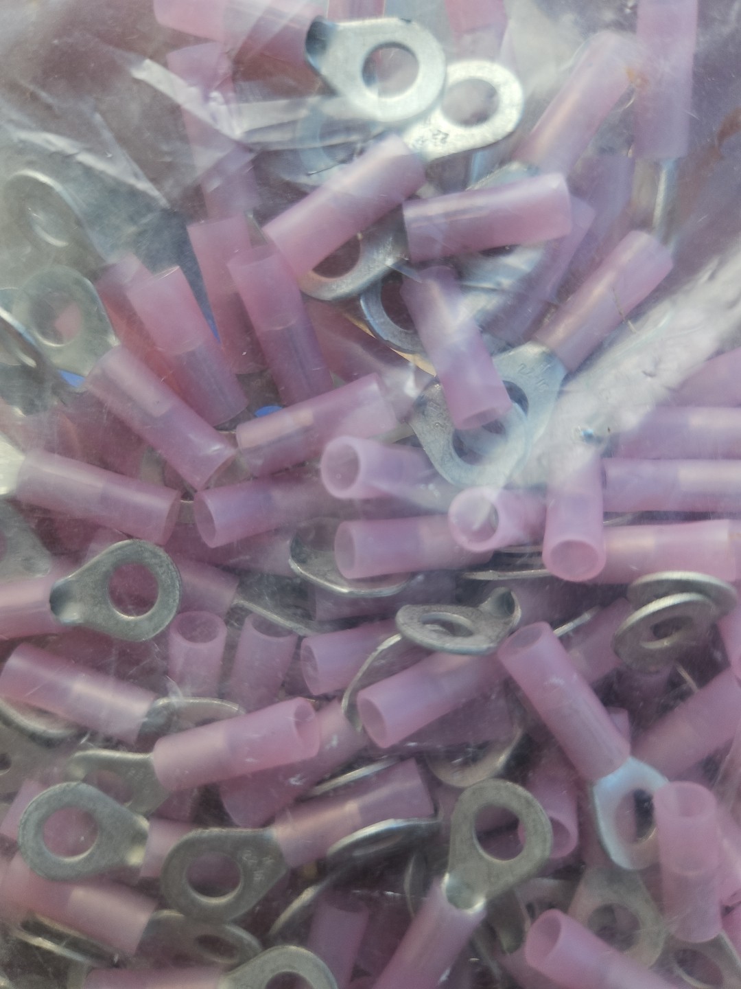 50pc Red Nylon Insulated Ring Terminals 22-16 AWG #8 Stud 20030N High Quality