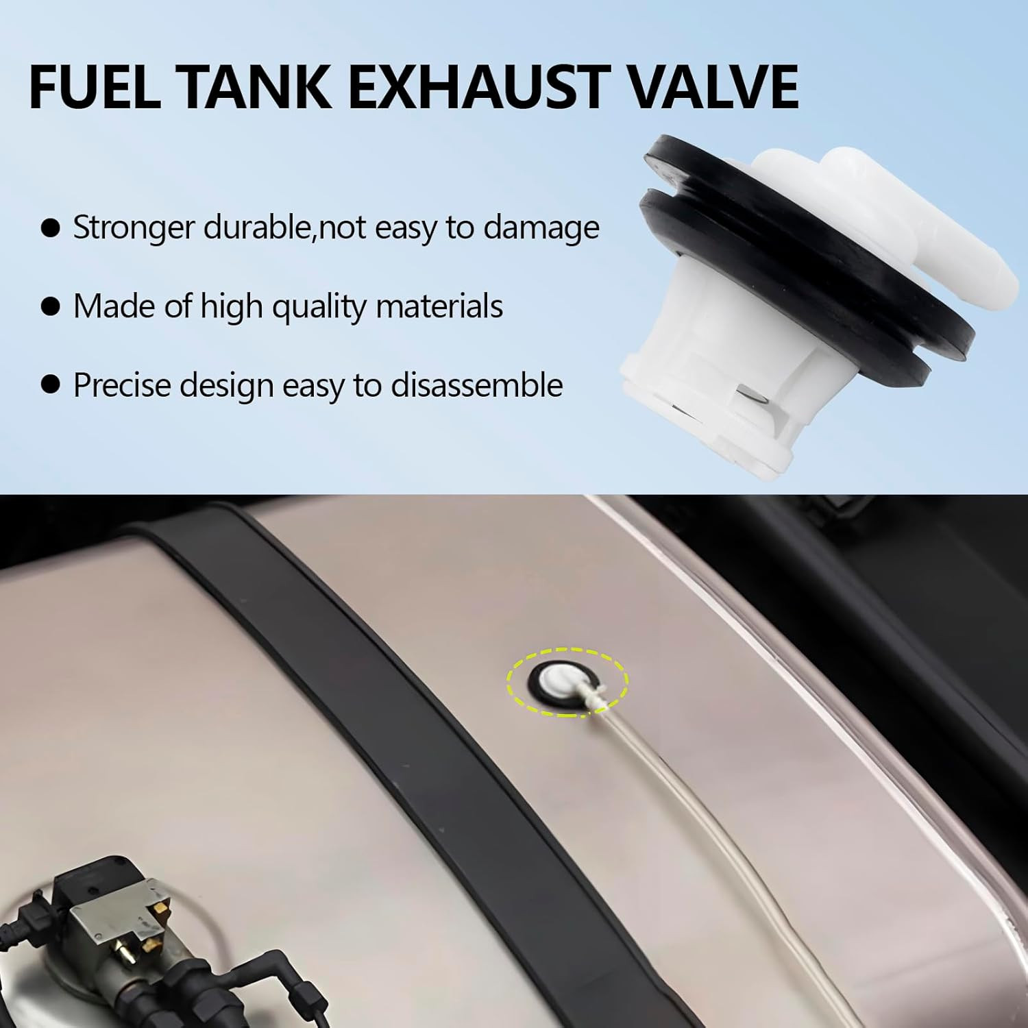 2 PCS Fuel Tank Vent Valve with Grommet Kit, Universal Gas Tank Vent Rollover Va