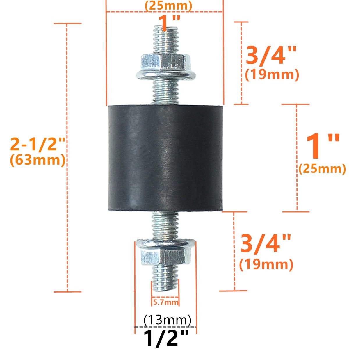 4pcs 25 x 25mm Rubber Mounts Rubber Vibration Isolator Mounts Shock Absorber …