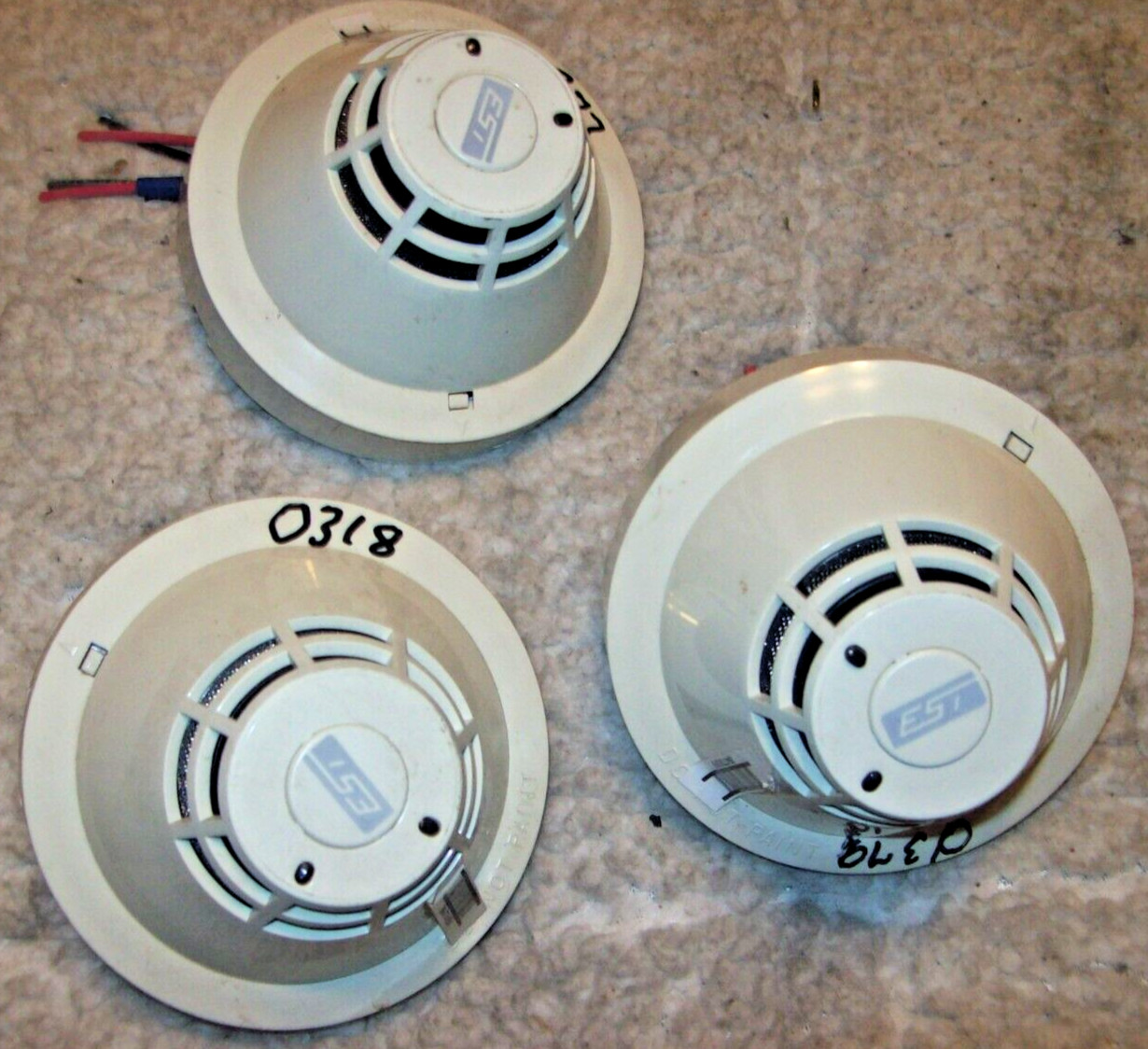 Lot of 3 Edwards EST SIGA-PS Intelligent Photoelectric Smoke Detectors (F21)
