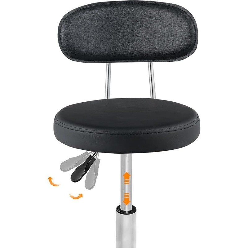 Height Adjustable Drafting Chair Rolling Stool Ergonomic Office Chair W/ Wheels