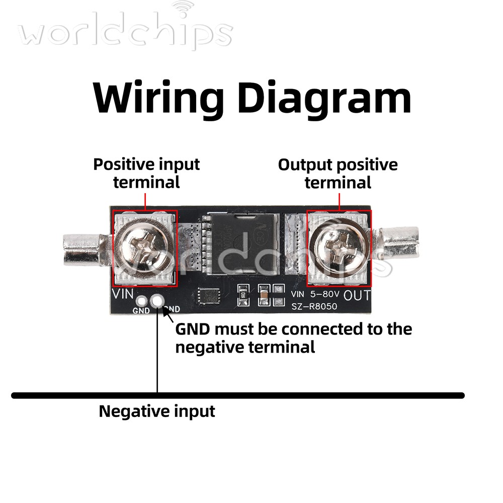 80V 50A Ideal Diode Module, 2mΩ Low Voltage Drop MOSFET for Power Supply