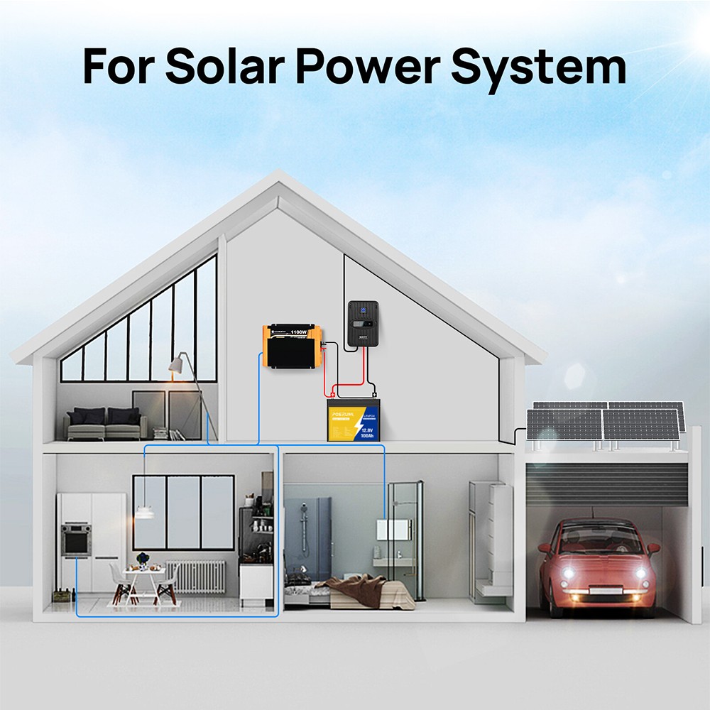100Ah 12V LiFePO4 Lithium Battery Built-in BMS Cycle Deep for Solar RV Off-grid