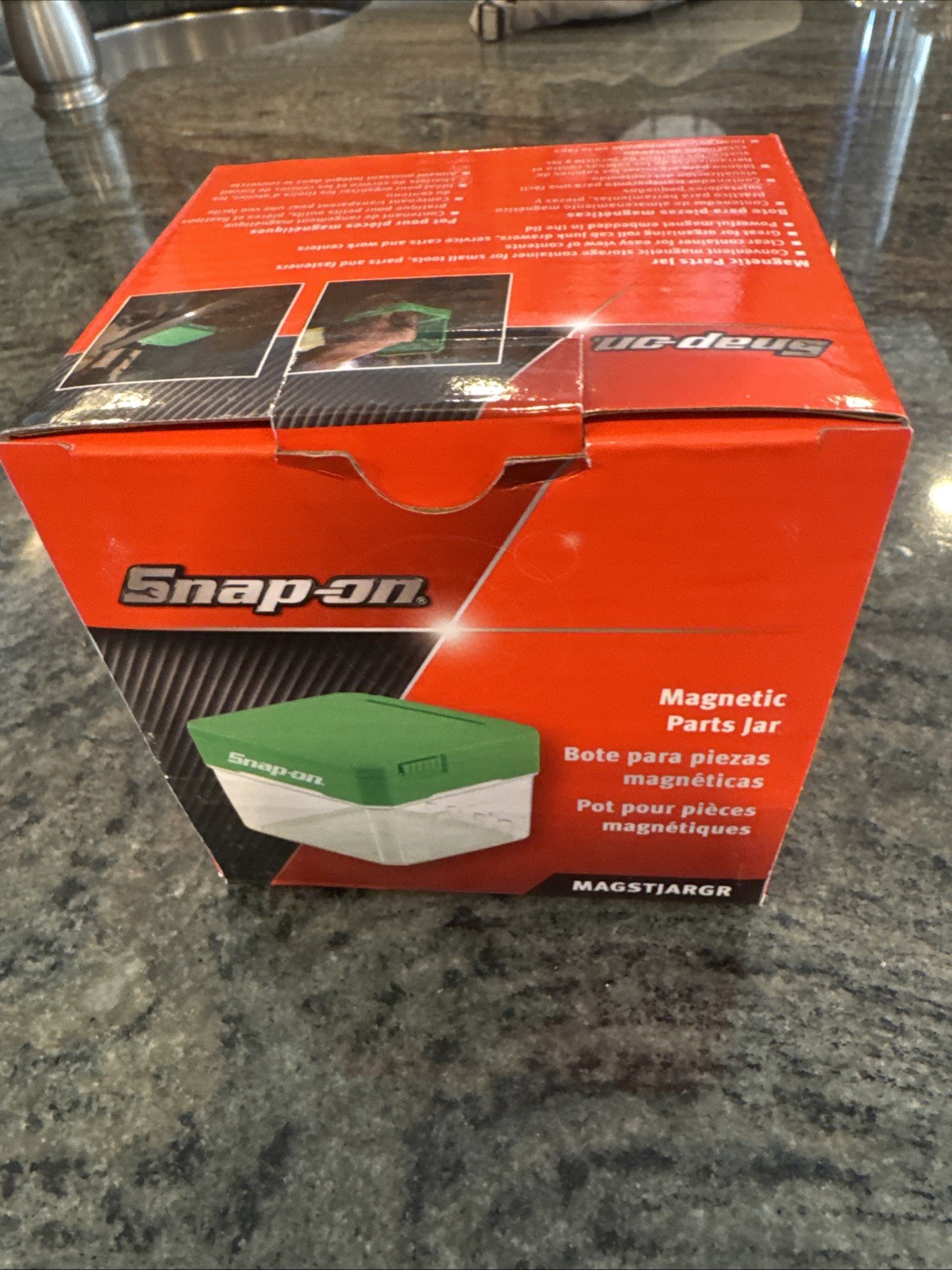 Snap On magnate magnetic parts jar 4x4x3 new in box green